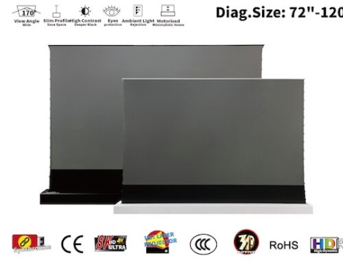 Vividstorm 84 inch vloerstaand gemotoriseerd scherm ALR voor UST projector, zwart