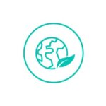 Duurzame materialen Wereldbol logo
