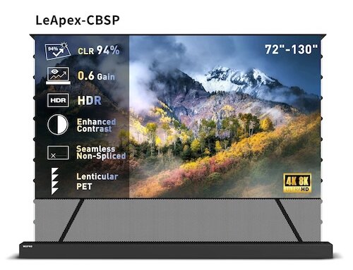 CBSP 84 inch vloerstaand gemotoriseerd scherm ALR voor UST projector, zwart