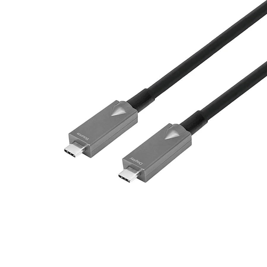 DVDO optische USB-C kabel detail connectoren