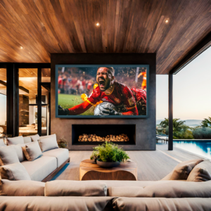 Zion indoor tv sfeerfoto met haard