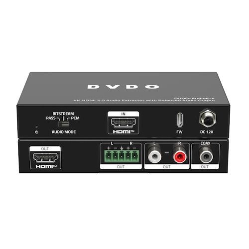 DVDO AudioE-4 audio extractor met gebalanceerde audio uitgangen