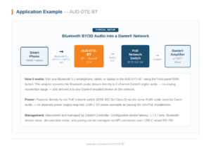 KanexPro Dante bluetootth ingangs adapter diagram