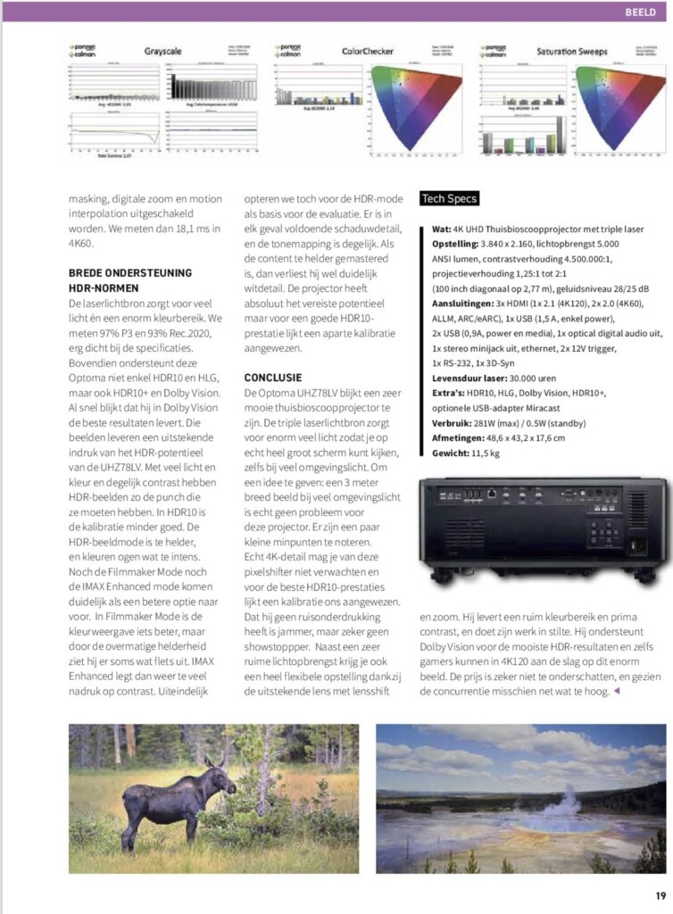 Optoma UHZ78LV test in FWD 117 pagina 4